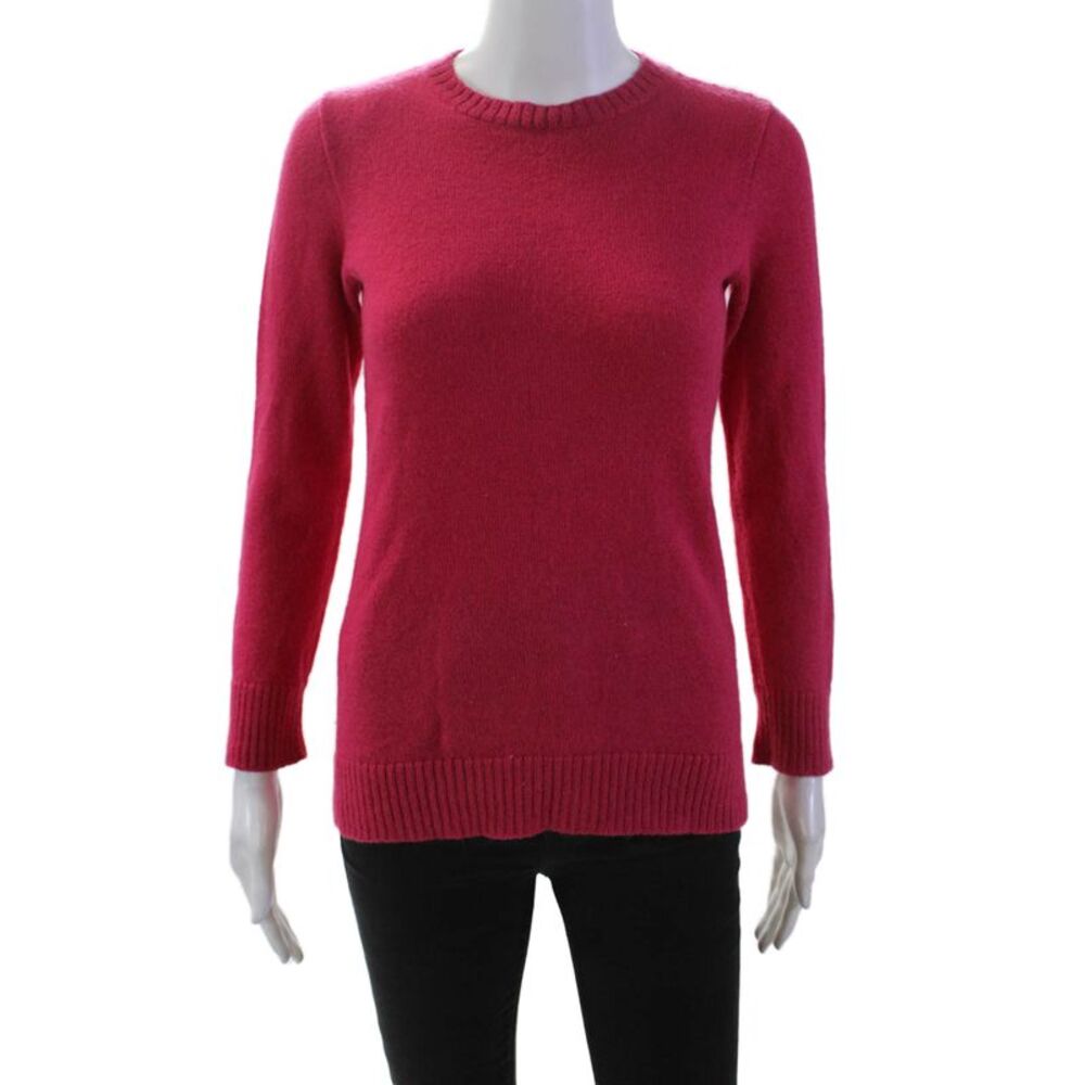 Hesperios Womens Long Sleeve Crew Neck Sweater Pink Wool Size Extra Small